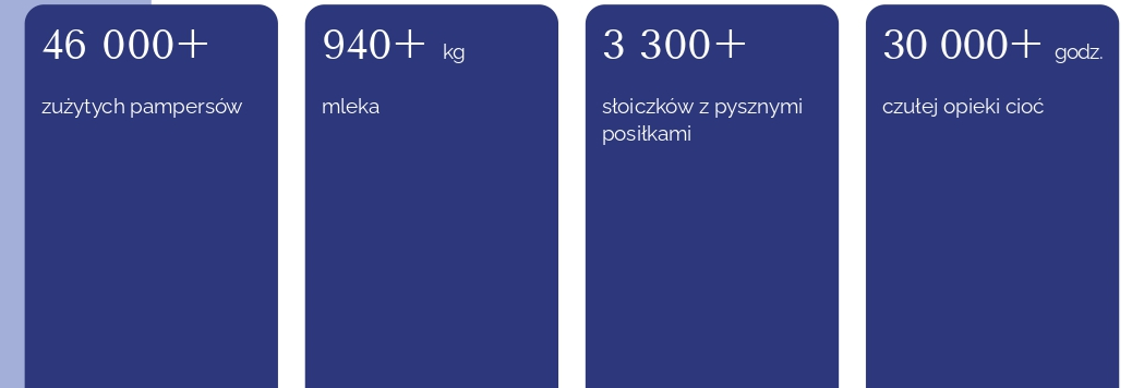 Piecza zastępcza Tuli Luli dane statystyczne na granatowym tle raport 2024